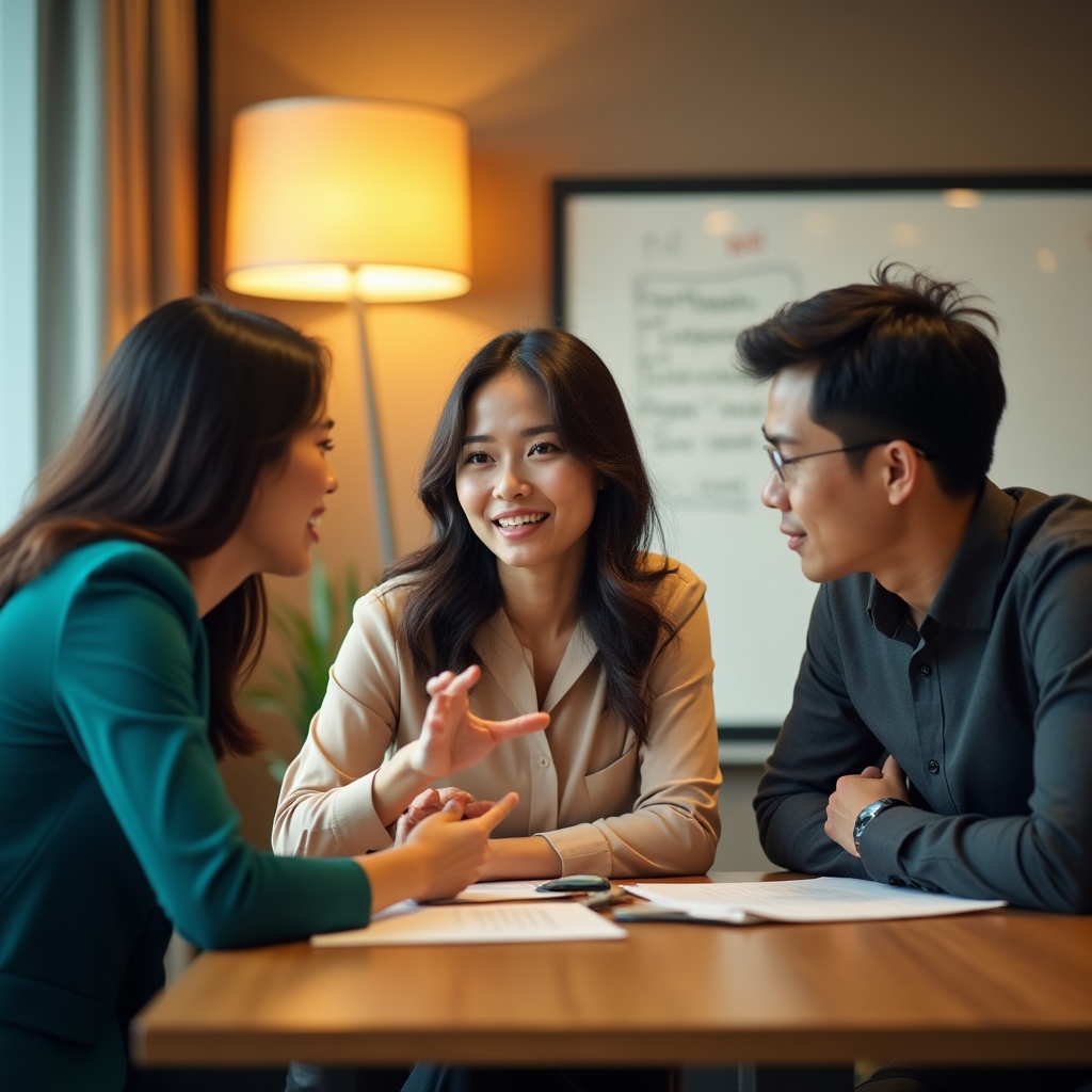 Malaysian professionals in a workplace communication workshop